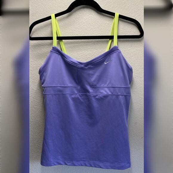 Nike Dri-FIT Neon Purple/Yellow Workout Tank Top - Size Small - Picture 1 of 3